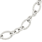 Marseille Sterling Silver with 18k Gold Oval Link Necklace