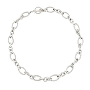 Marseille Sterling Silver with 18k Gold Oval Link Necklace