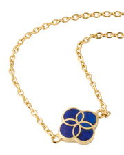 Lapis lazuli quatrefoil gold pendant necklace — Jan Leslie