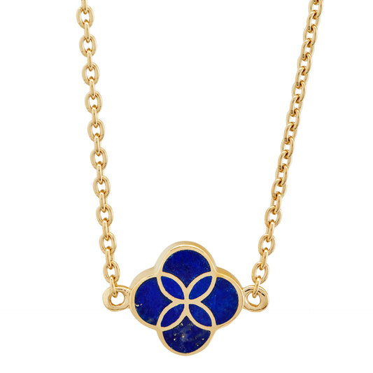 Gemstone Petal Gold Vermeil Sterling Silver Necklace