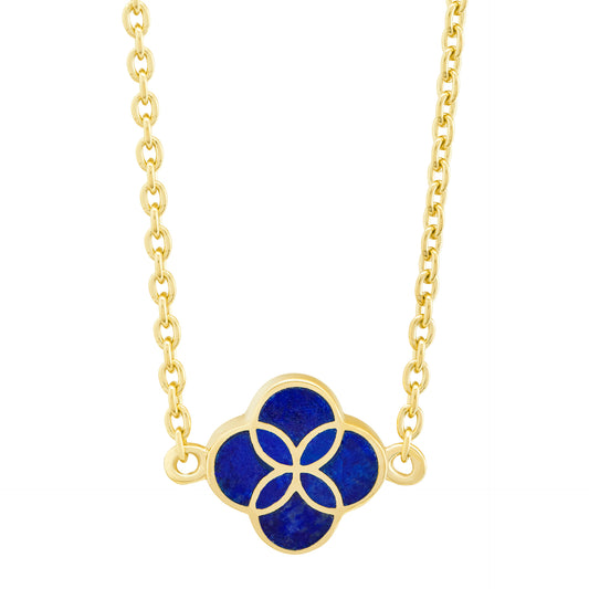 Gemstone Petal Gold Vermeil Sterling Silver Necklace