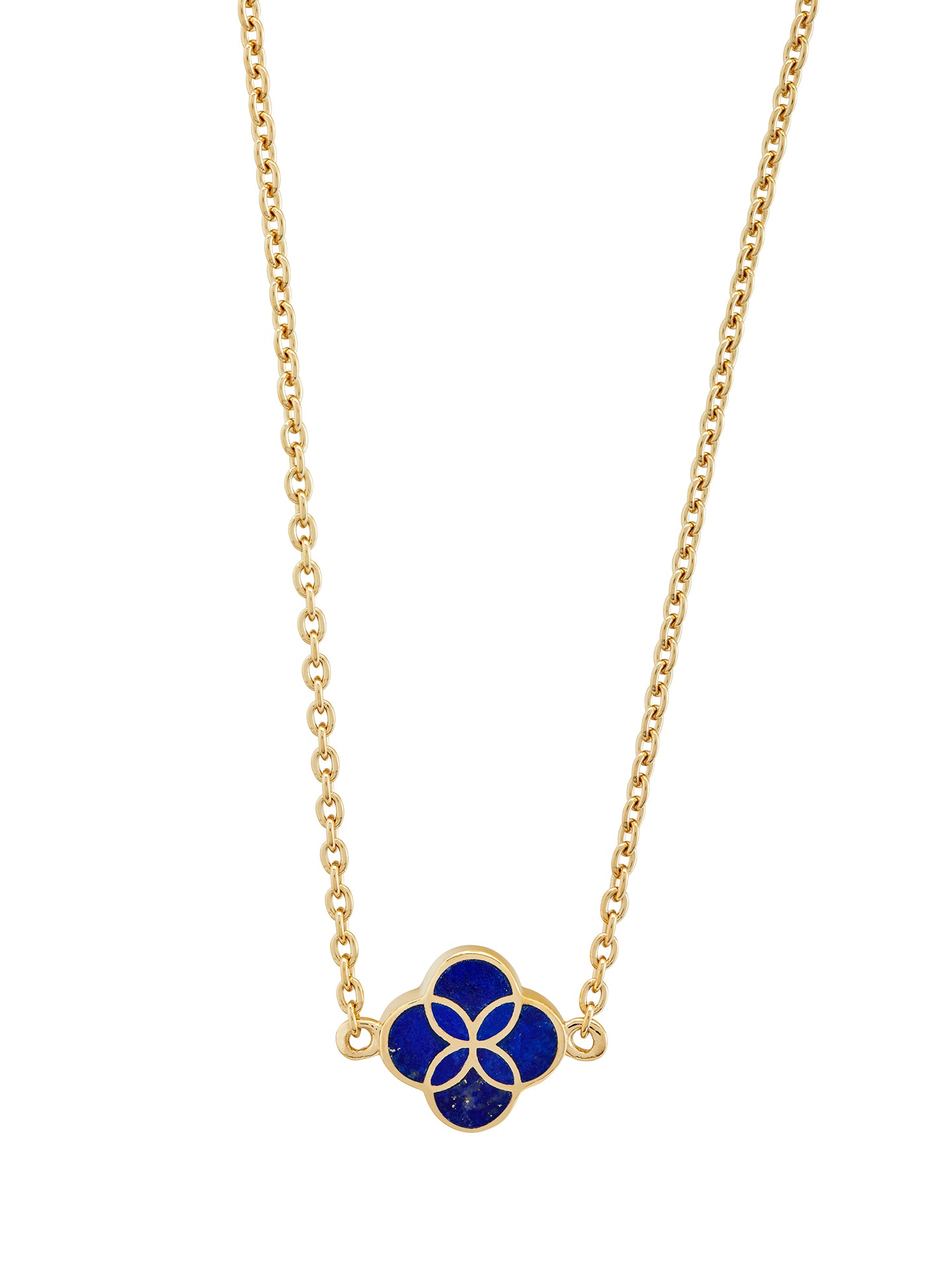 Gemstone Petal Gold Vermeil Sterling Silver Necklace