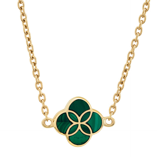 Gemstone Petal Gold Vermeil Sterling Silver Necklace