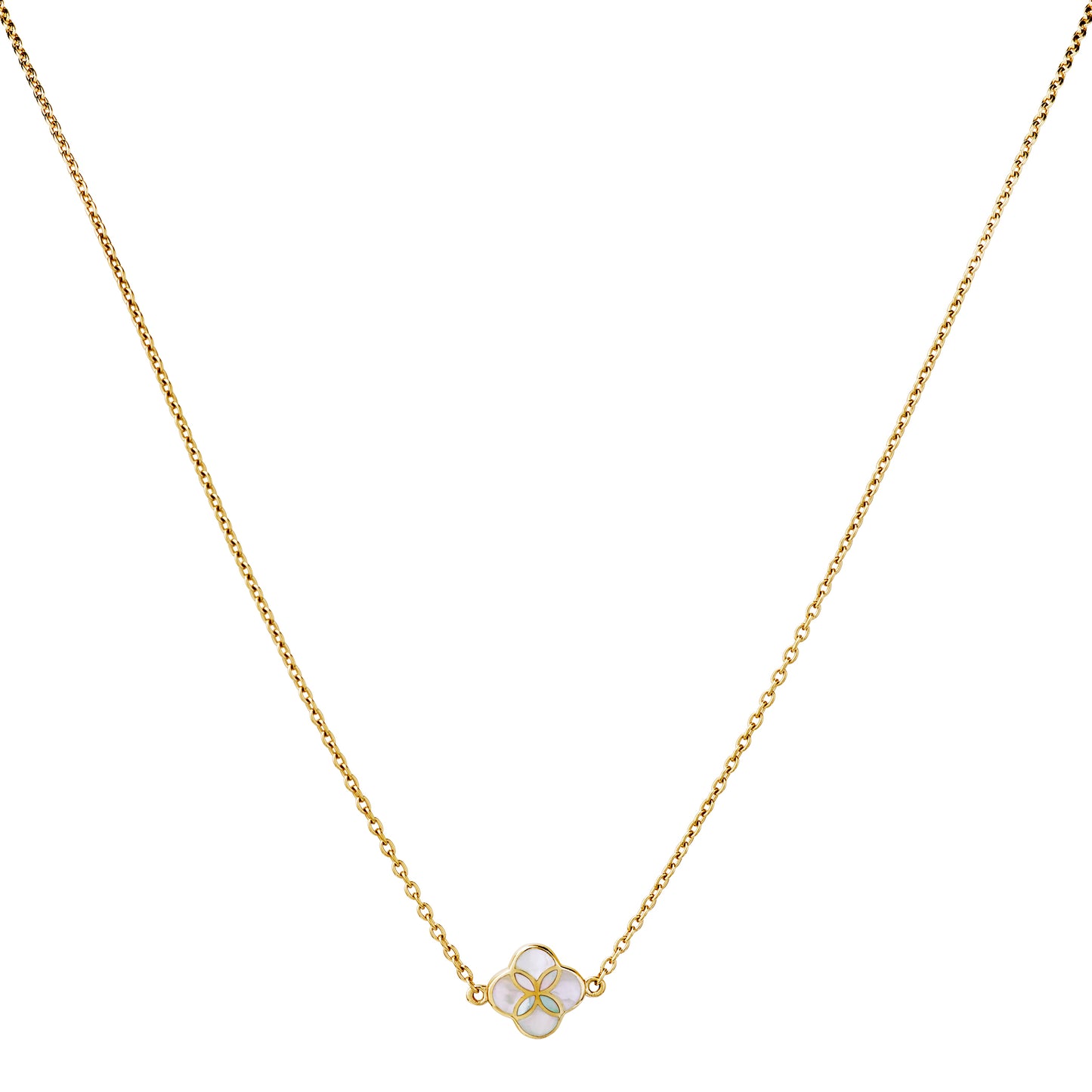 Gemstone Petal Gold Vermeil Sterling Silver Necklace