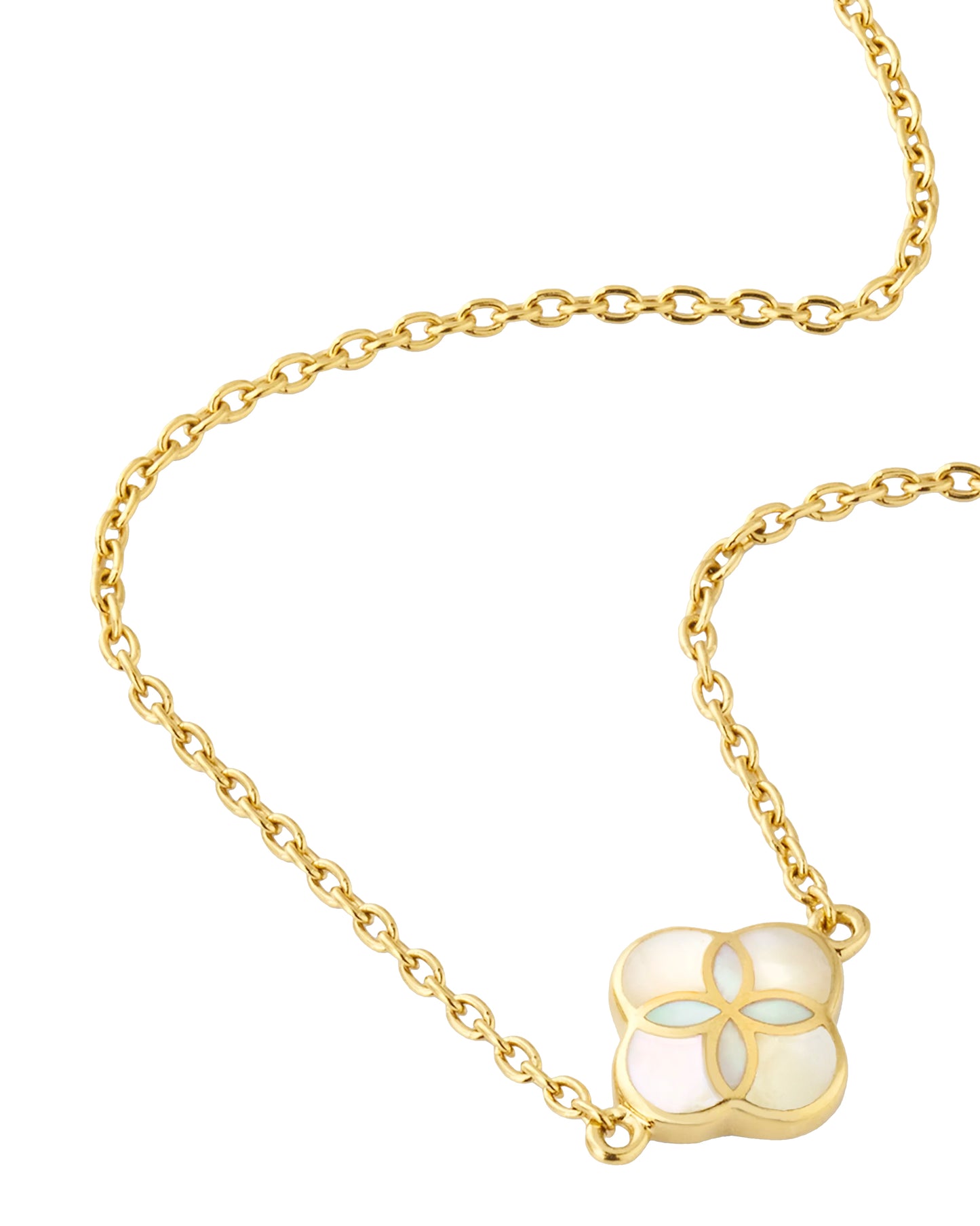 Gemstone Petal Gold Vermeil Sterling Silver Necklace
