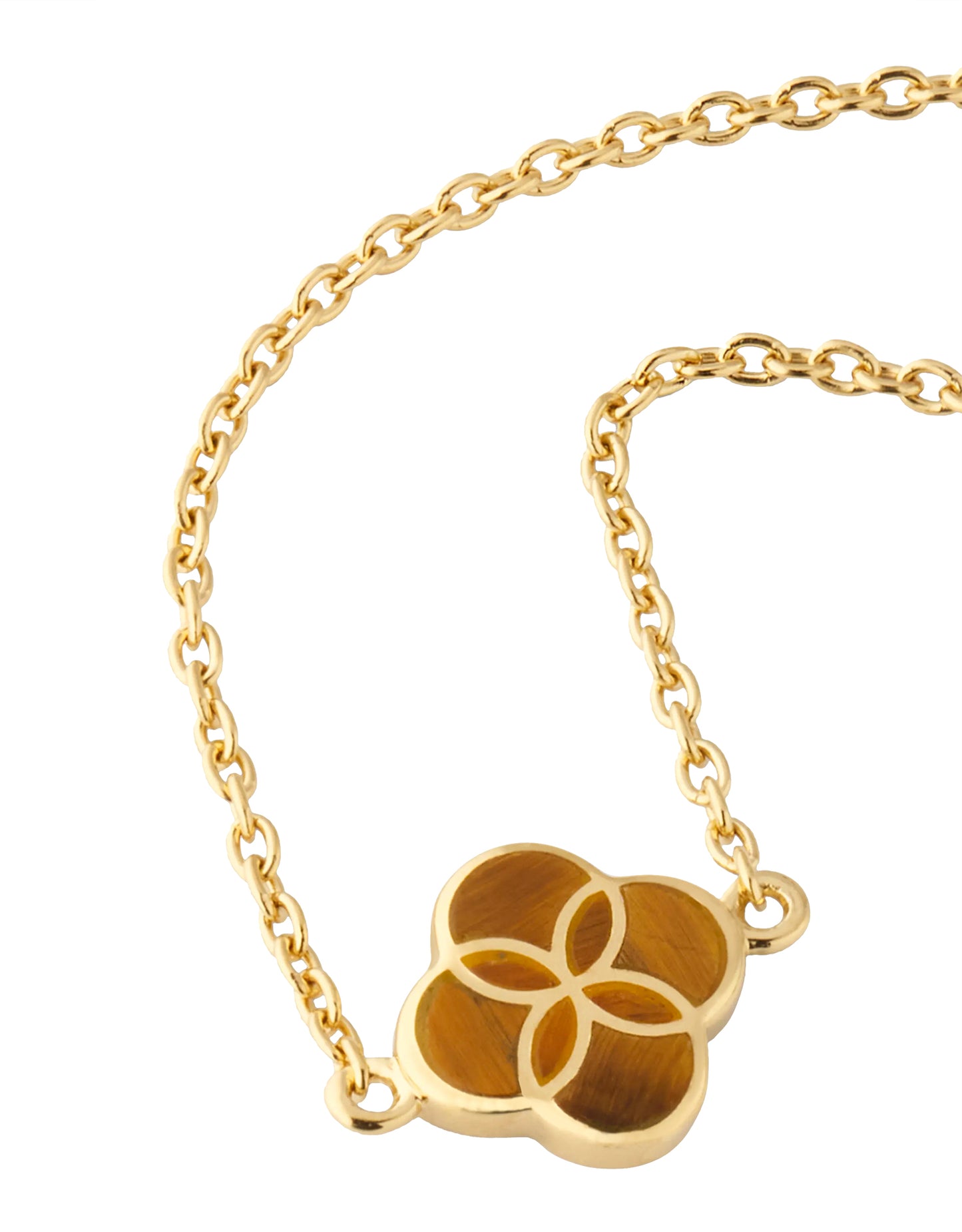 Gemstone Petal Gold Vermeil Sterling Silver Necklace