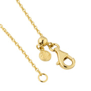  Gold vermeil adjustable cable chain with ball slider lobster clasp and Jan Leslie charm disc for malachite heart pendant necklace by Jan Leslie