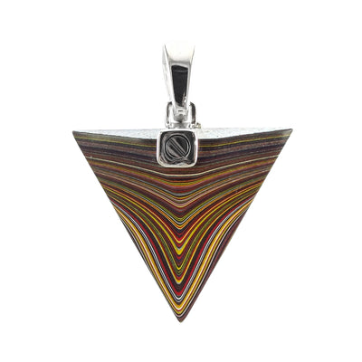 Corvette Fordite Sterling Silver Pendant Necklace in brown Fordite I Jan Leslie Cufflinks and Accessories. 