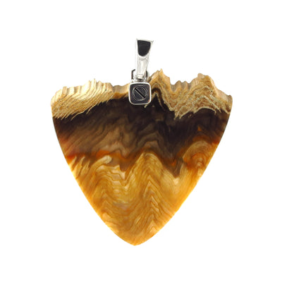 Guitar Shaped Large Petrified Wood Fossil One-of-a-Kind Arrow Pendant I Jan Leslie Cufflinks and Accessories. 