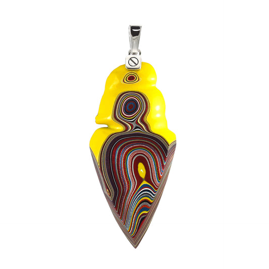 Corvette Fordite Sterling Silver Pendant Necklace in yellow fordite I Jan Leslie Cufflinks and Accessories.