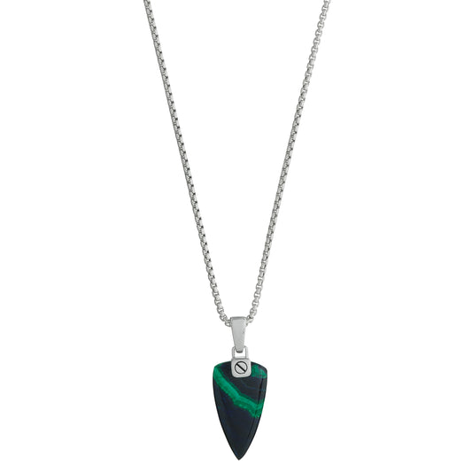 Azurite Malachite Arrow Pendant Necklace