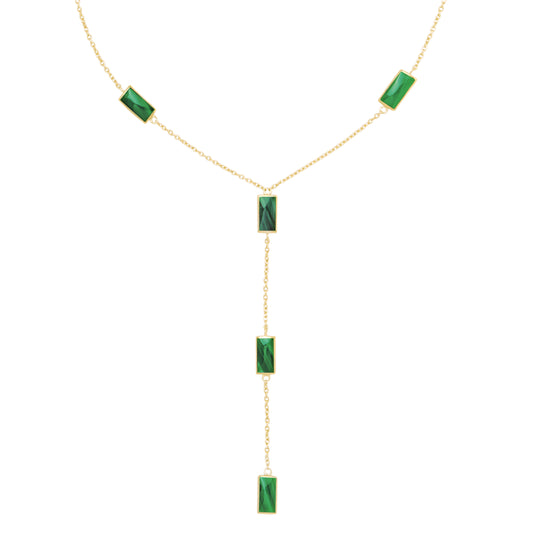 Dash Malachite Gemstone Gold Vermeil Necklace