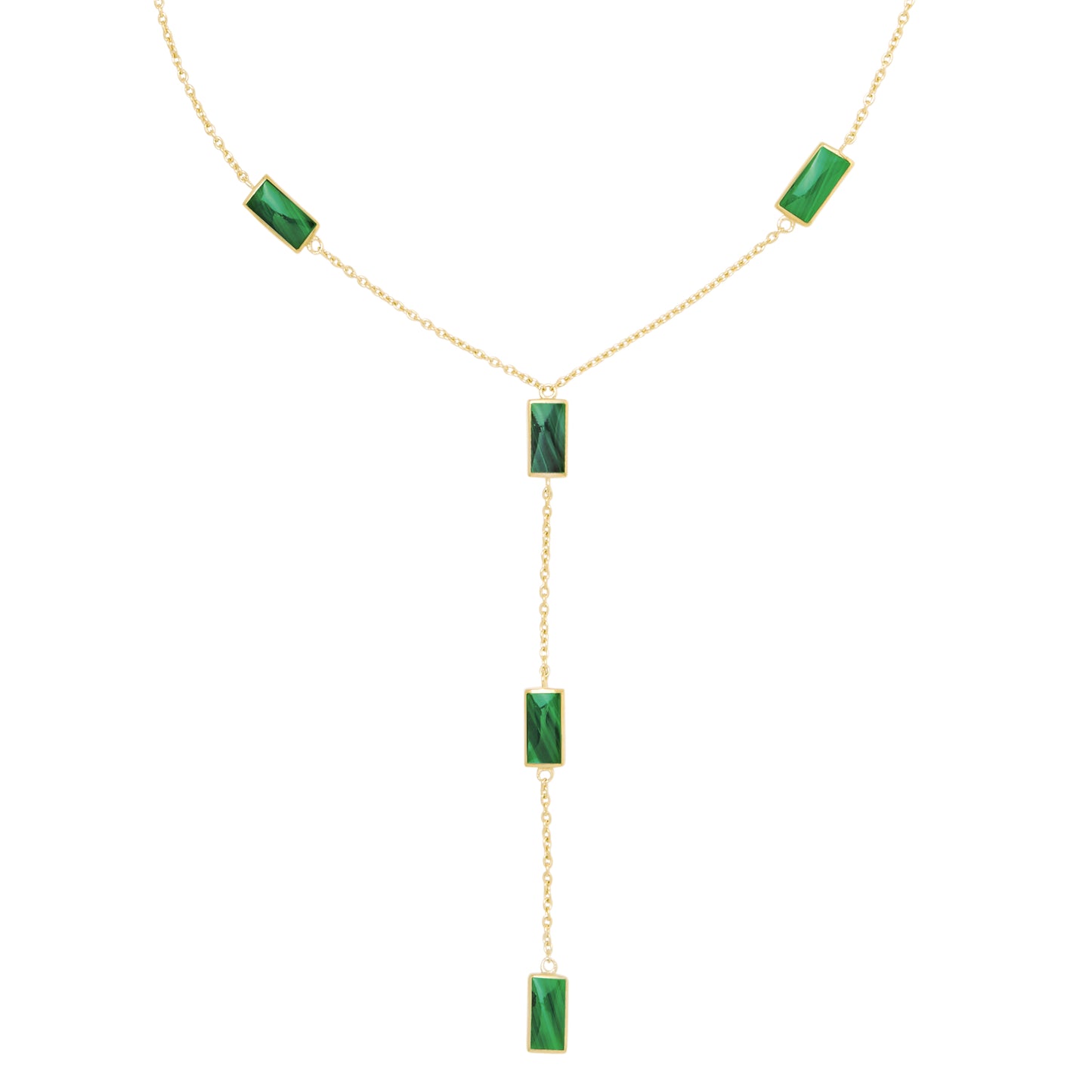 Dash Malachite Gemstone Gold Vermeil Necklace