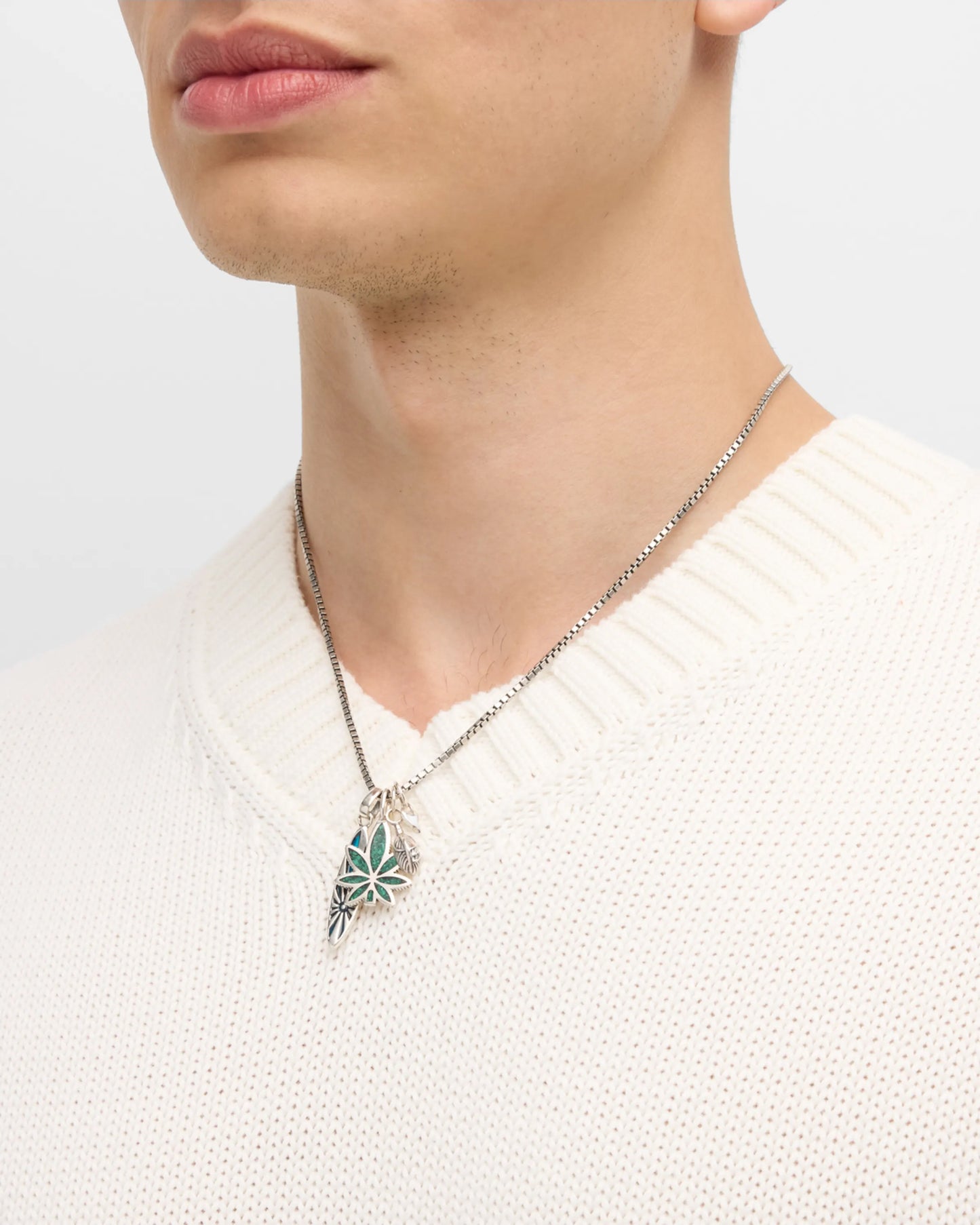 Sterling Silver Surf Charm Necklace