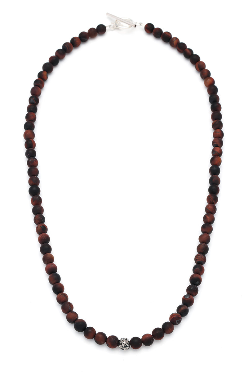 Gemstone Beaded Necklace with Sterling Spacer
