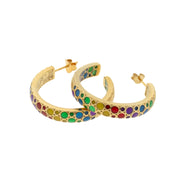 18K gold vermeil white mother-of-pearl bubble wide bangle bracelet angled view showing full exterior luminous white MOP bubble mosaic by Jan Leslie