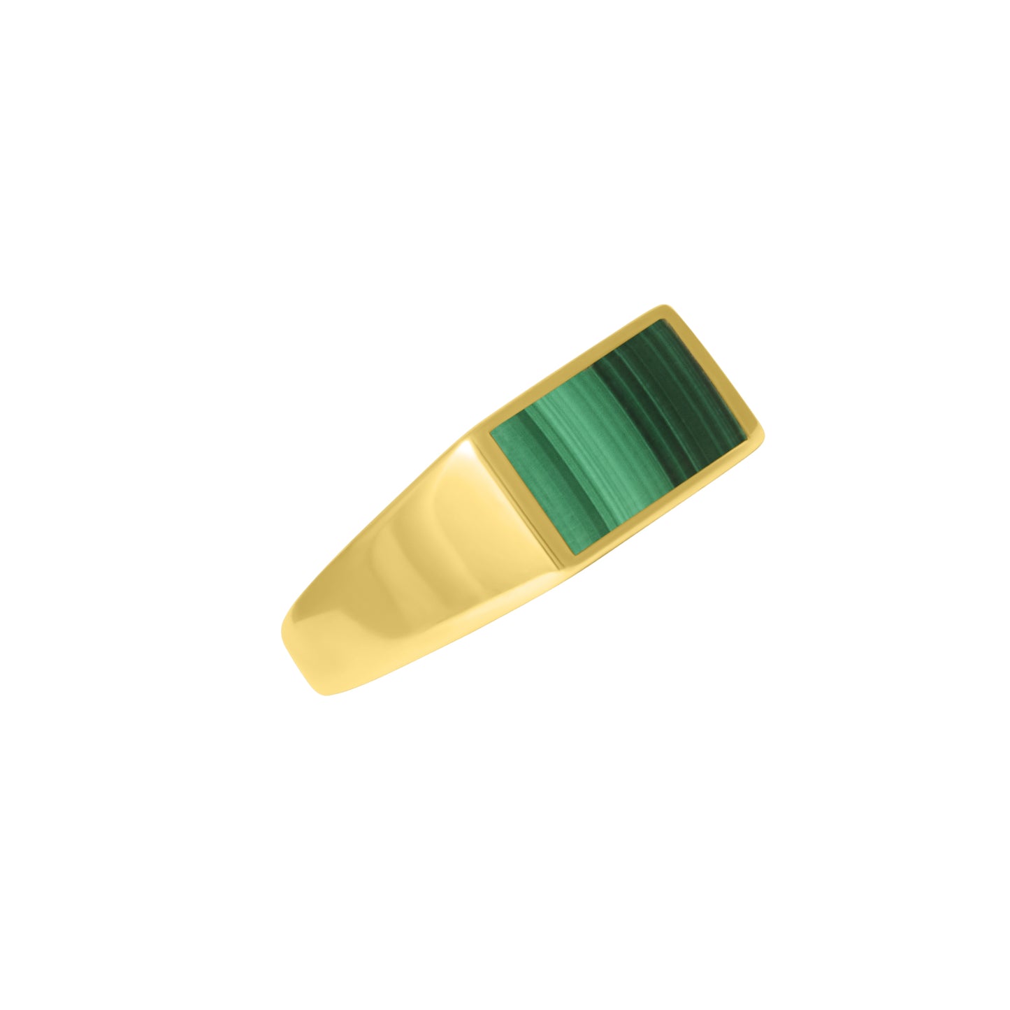 Dash Rectangle Gemstone Gold Vermeil Inlay Ring