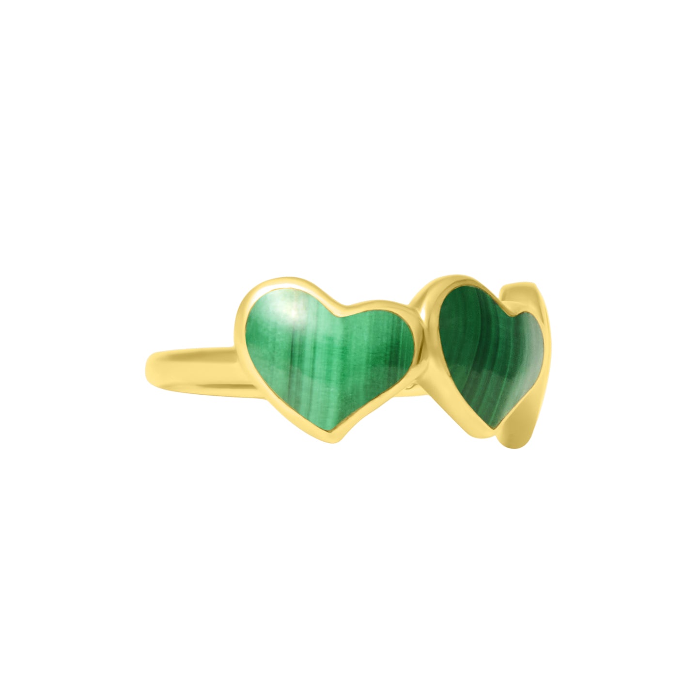 Triple Heart Gemstone Gold Vermeil Ring