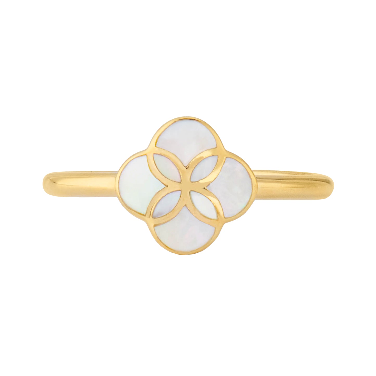 Petal Mother of Pearl Sterling Ring with 18k Vermeil