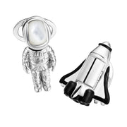 Astronaut Bobble Head & Shuttle Sterling Cufflinks