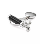 Jan Leslie sterling silver golf bag and clubs cufflinks with black onyx barrel