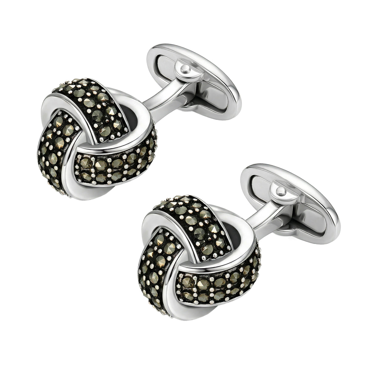 Marcasite Pave' Knot Sterling cufflinks