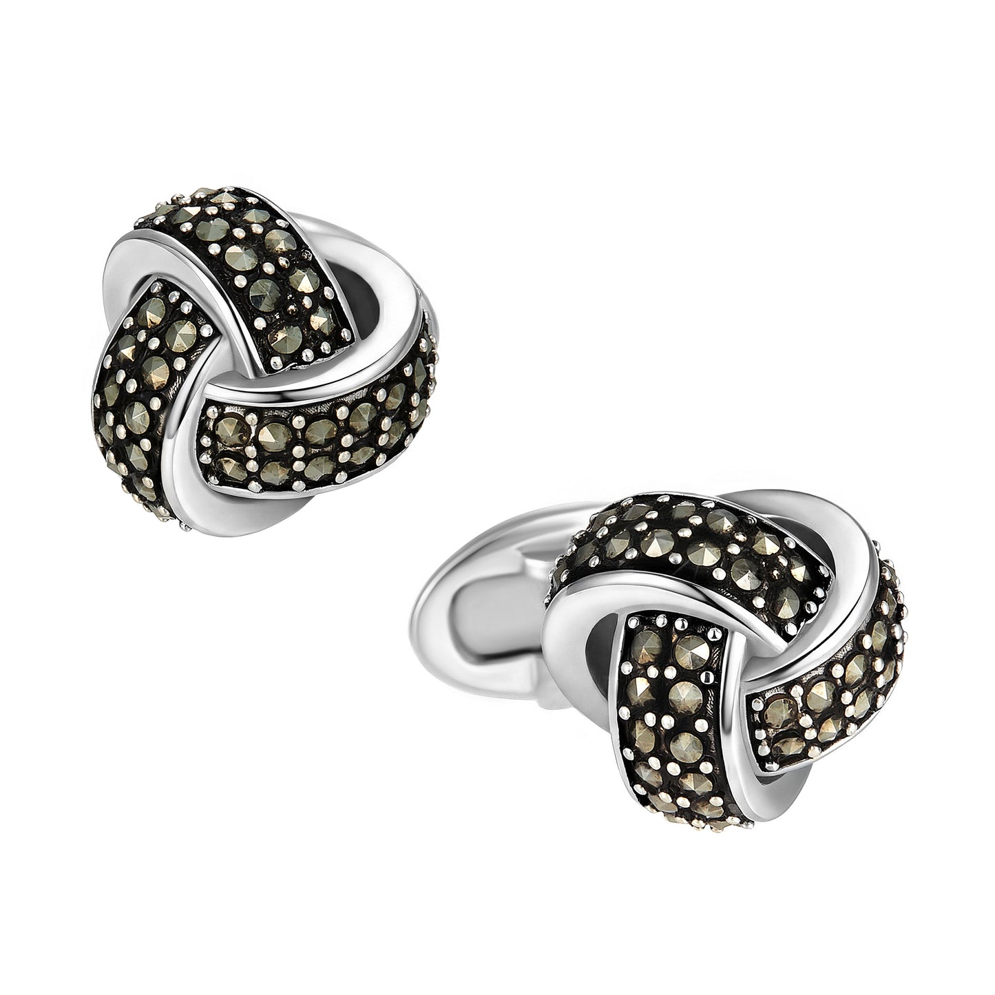 Marcasite Pave' Knot Sterling cufflinks