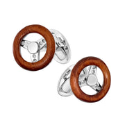 Steering Wheel Carved Sterling Cufflinks