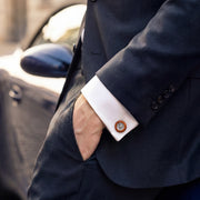 Steering Wheel Carved Sterling Cufflinks