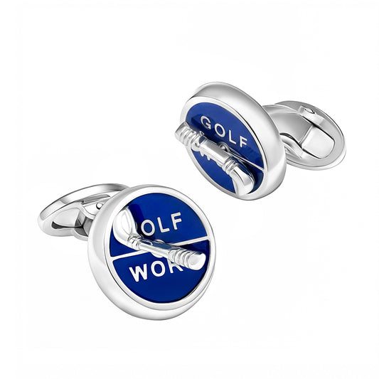 GOLF OR WORK? Spinner Sterling Silver Cufflinks