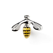 Single sterling silver three-dimensional bumblebee cufflink  Jan Leslie