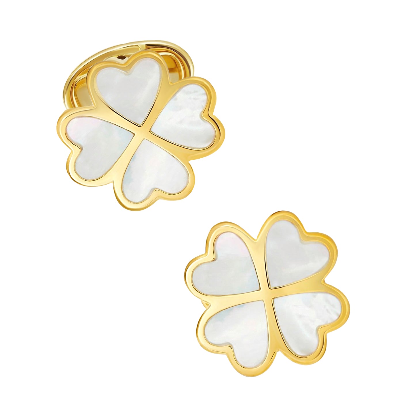 Lucky Four Leaf Clover Gold Vermeil Cufflinks