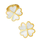 Lucky Four Leaf Clover Gold Vermeil Cufflinks
