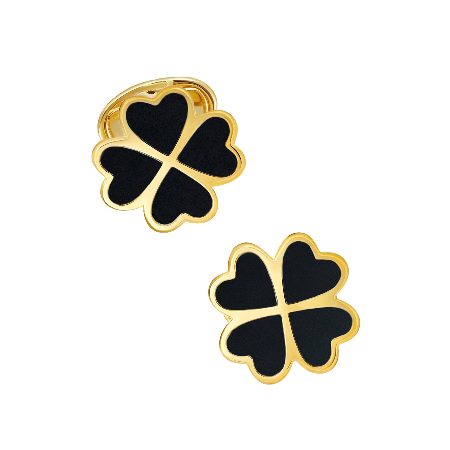 Lucky Four Leaf Clover Gold Vermeil Cufflinks
