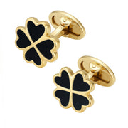 Lucky Four Leaf Clover Gold Vermeil Cufflinks
