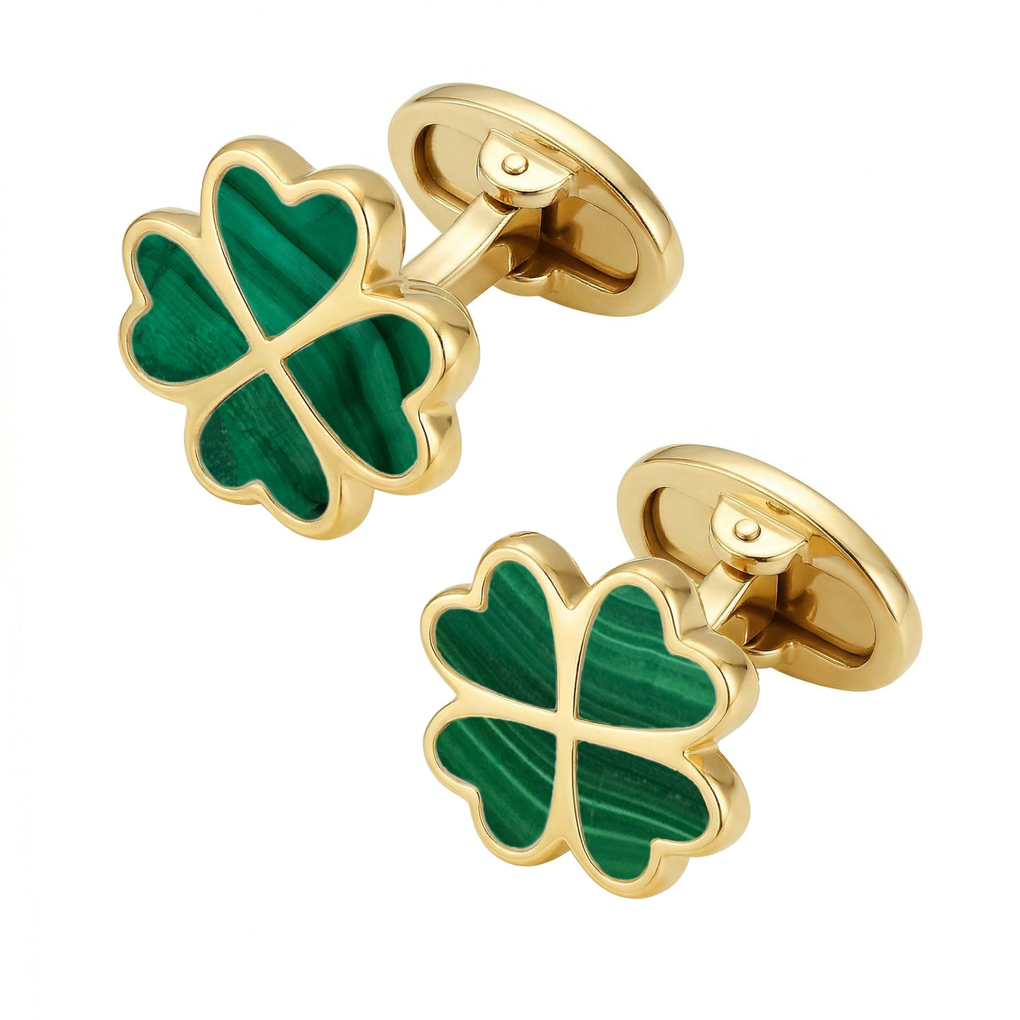 Lucky Four Leaf Clover Gold Vermeil Cufflinks