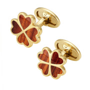 Lucky Four Leaf Clover Gold Vermeil Cufflinks