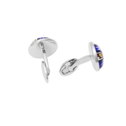 Round domed Venetian millefiori Murano glass cufflink pair 