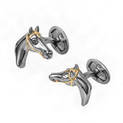 Horse Sterling Ruthenium Cufflinks