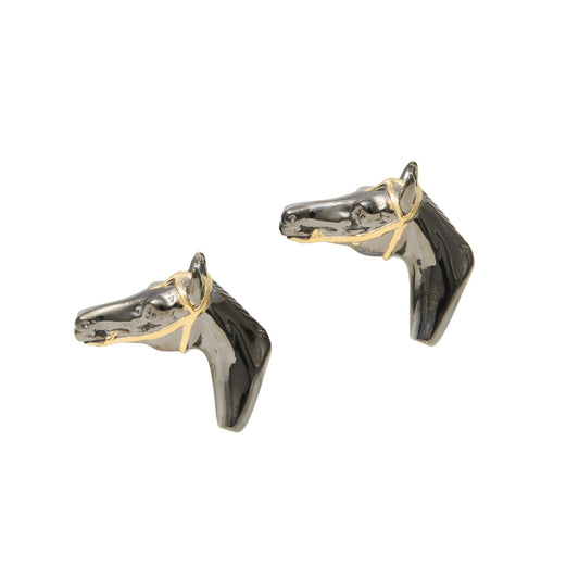 Horse Sterling Ruthenium Cufflinks
