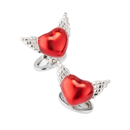 Heart Wings Sterling Cufflinks