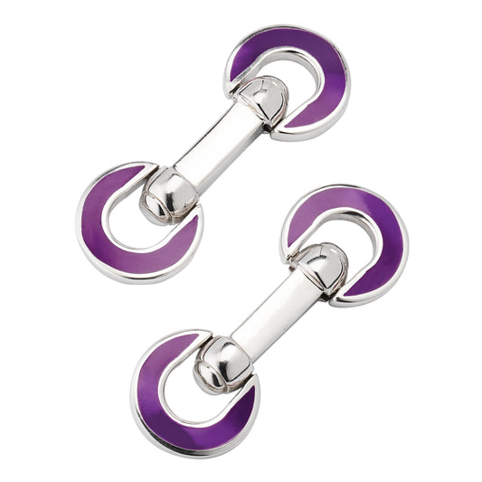Horseshoe Flip Sterling Purple Cufflinks