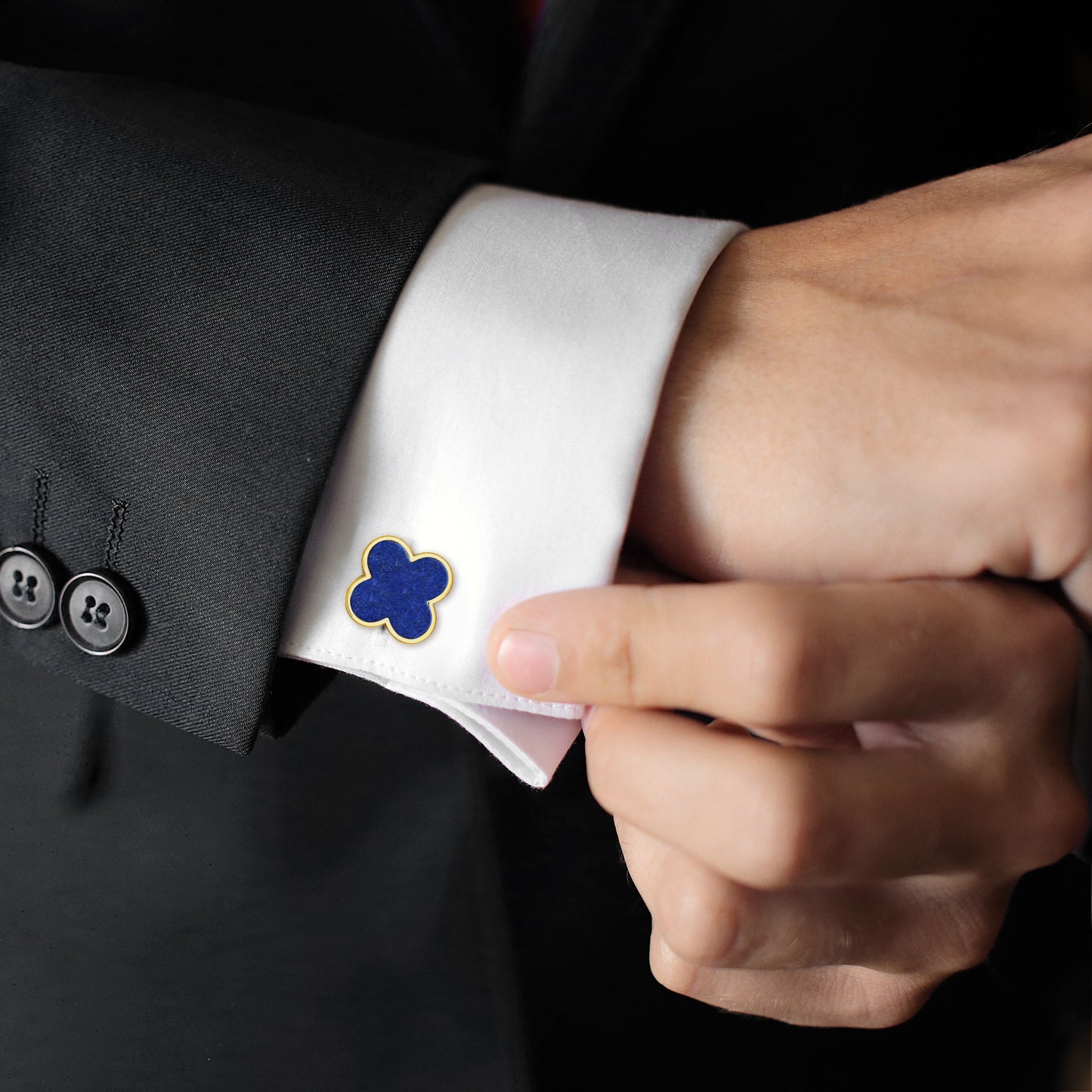 Four Leaf Clover 18K Gold Vermeil Sterling Cufflinks