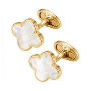 Four Leaf Clover 18K Gold Vermeil Sterling Cufflinks