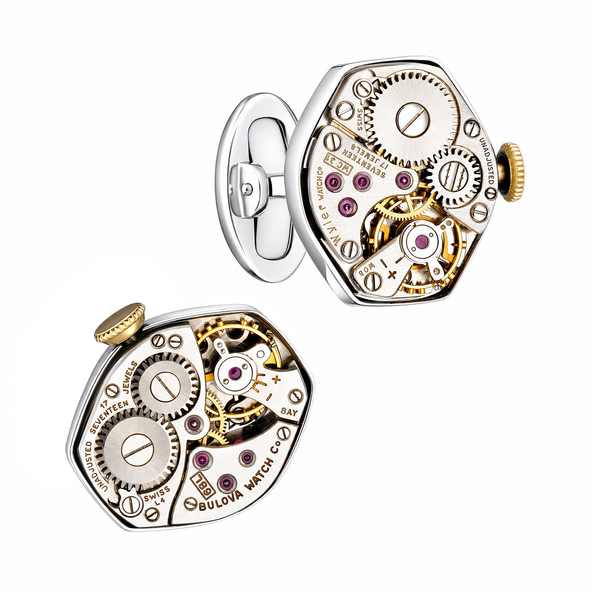 Vintage Watch Movements Sterling Cufflinks