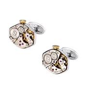 Vintage Watch Movements Sterling Cufflinks