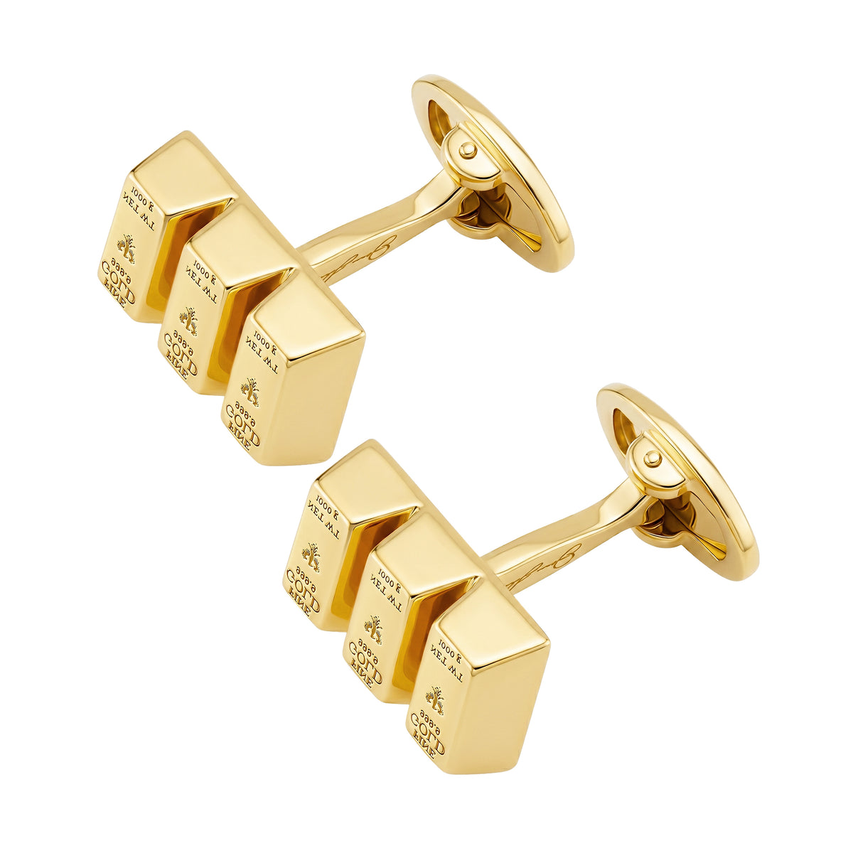 Gold Bullion Bar Vermeil Sterling Silver Cufflinks I Jan Leslie