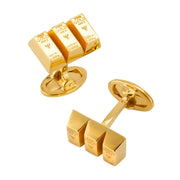 24k gold vermeil sterling silver triple gold bar cufflinks