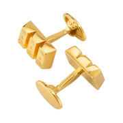 24k gold vermeil sterling silver triple gold bar cufflinks