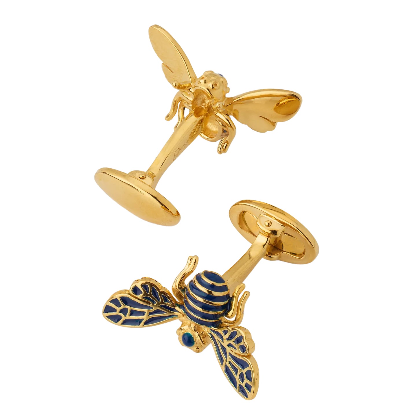 Bee Sterling Gold Vermeil and Enamel Cufflinks